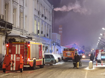 Тушение пожара в Москве 