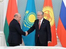 Михаил Мишустин и президент Республики Казахстан Касым-Жомарт Токаев