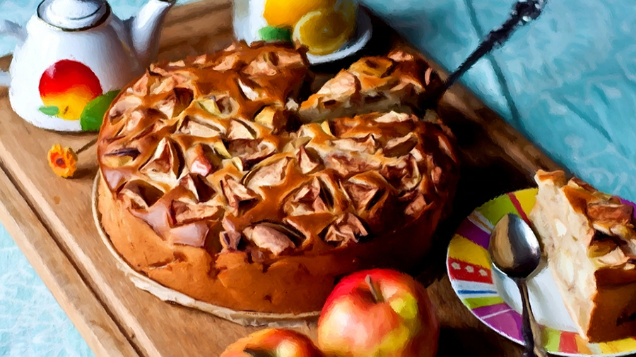 шарлотка с яблоками с сухарями рецепт с фото пошагово в духовке | Дзен