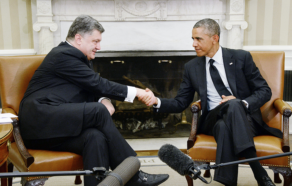 Президент США Барак Обама и президент Украины Пётр Порошенко 