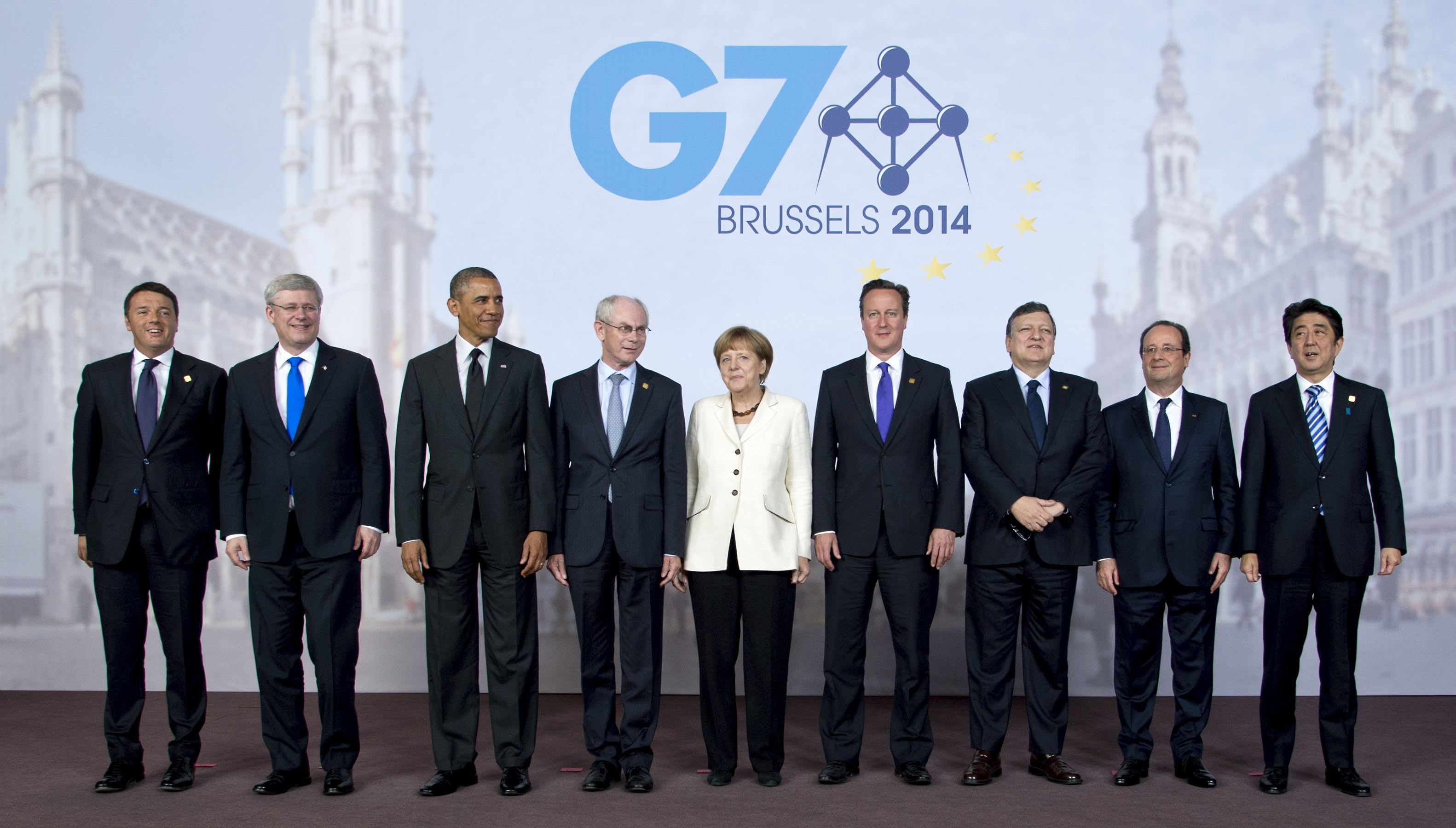 Лидеры стран участниц саммита G7 в Брюсселе 