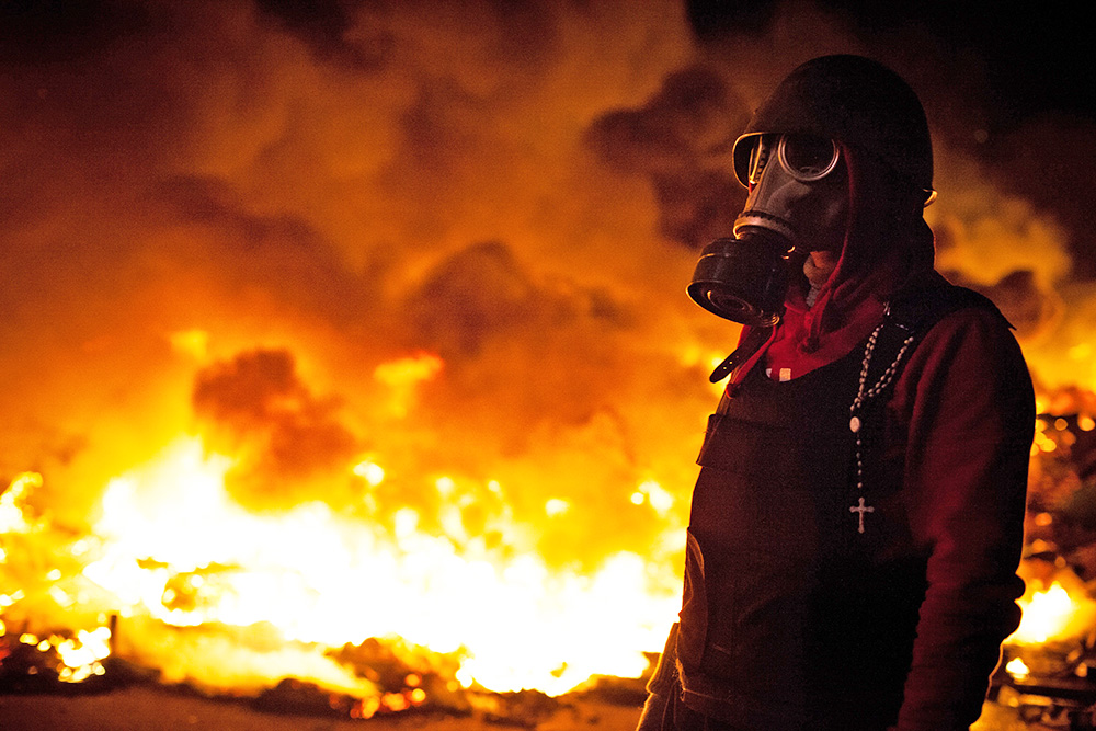 Уличные протесты на майдане в Киеве