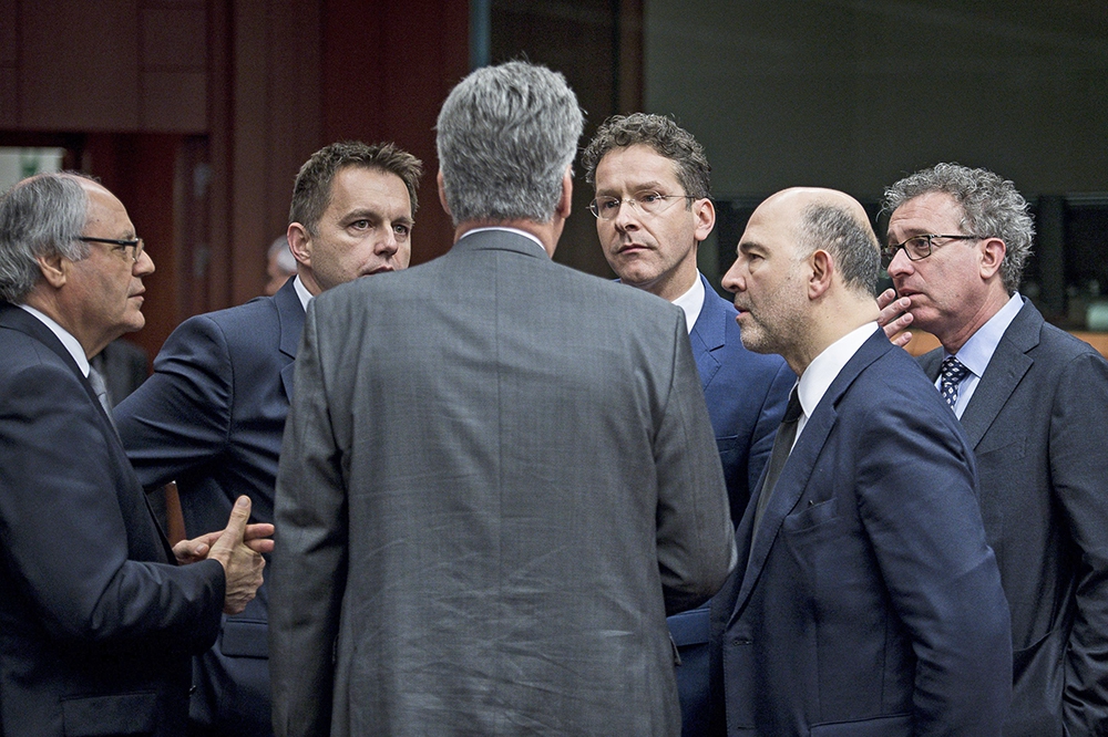 Министры финансов Еврогруппы на заседании Европейского совета в Брюсселе