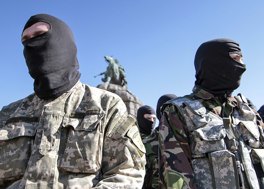 Бойцы украинского добровольческого батальона