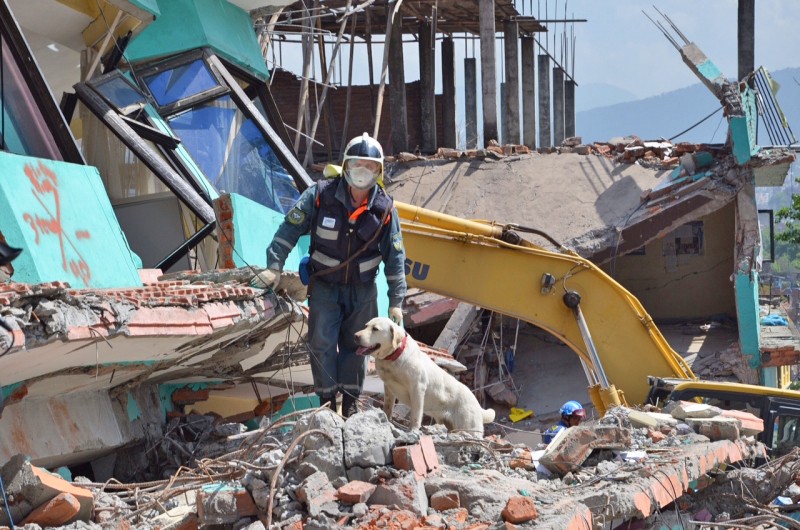 Работа отряда МЧС России в пострадавших от землетрясения районах Непала