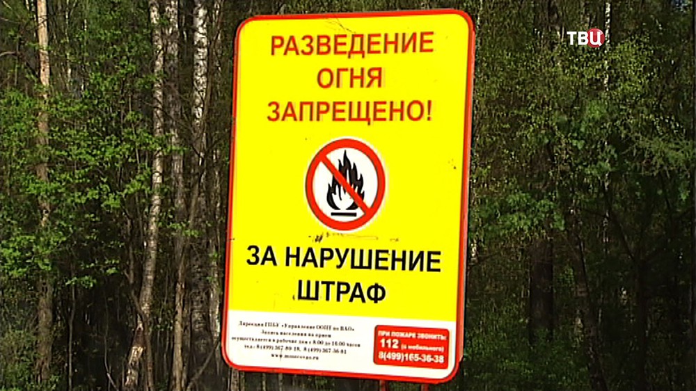 Информационный щит о запрете разведения огня