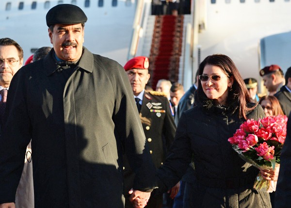 Президент Боливарианской Республики Венесуэла Николас Мадуро с супругой Силией Флорес прибыли в Москву 