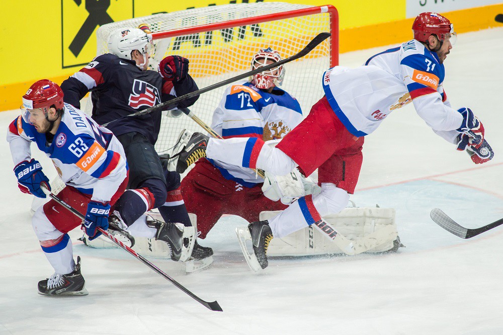 Сборные России и США на ЧМ по хоккею