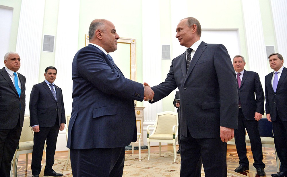 Президент России Владимир Путин и премьер-министр Ирака Хайдар Абади