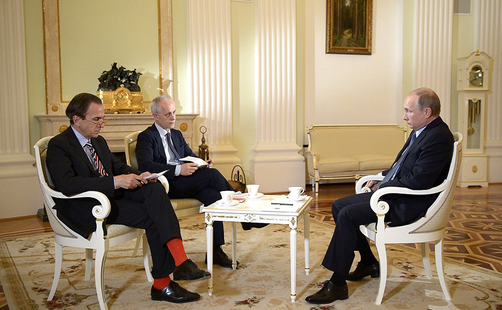 Президент России Владимир Путин дал интервью итальянской газете Il Corriere della Sera