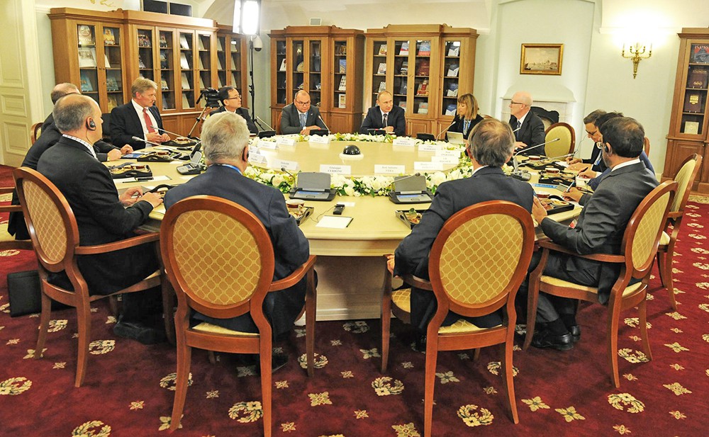 Владимир Путин на встрече с руководителями ведущих мировых информационных агентств