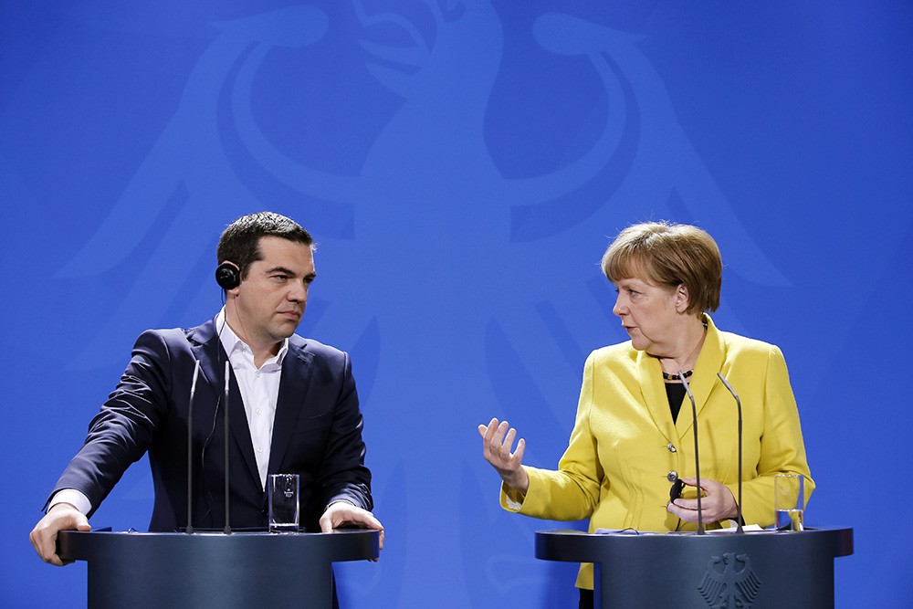 Премьер-министр Греции Алексис Ципрас и канцлер Германии Ангела Меркель
