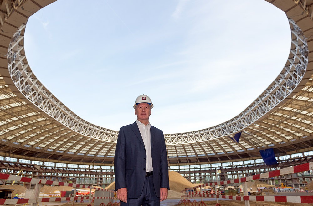 Сергей Собянин осмотрел ход реконструкции Большой спортивной арены «Лужники»