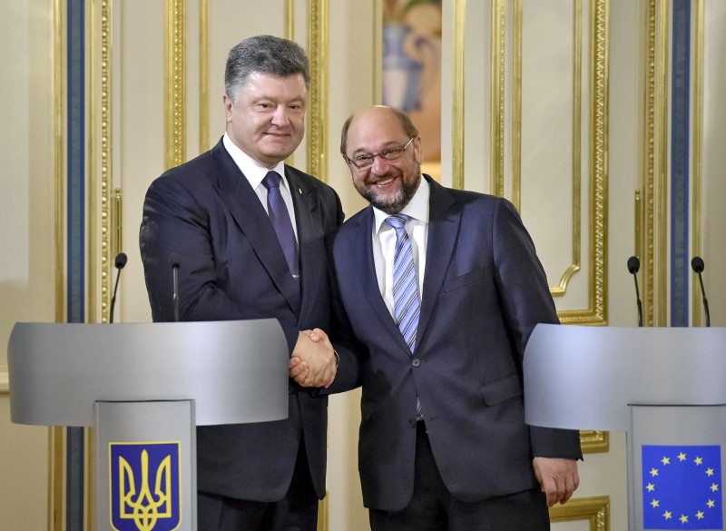 Президент Украины Петр Порошенко и председатель Европарламента Мартин Шульц