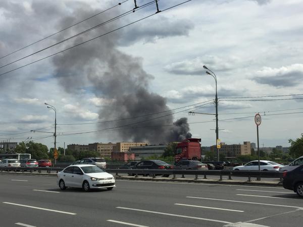Пожар на юго-востоке Москвы