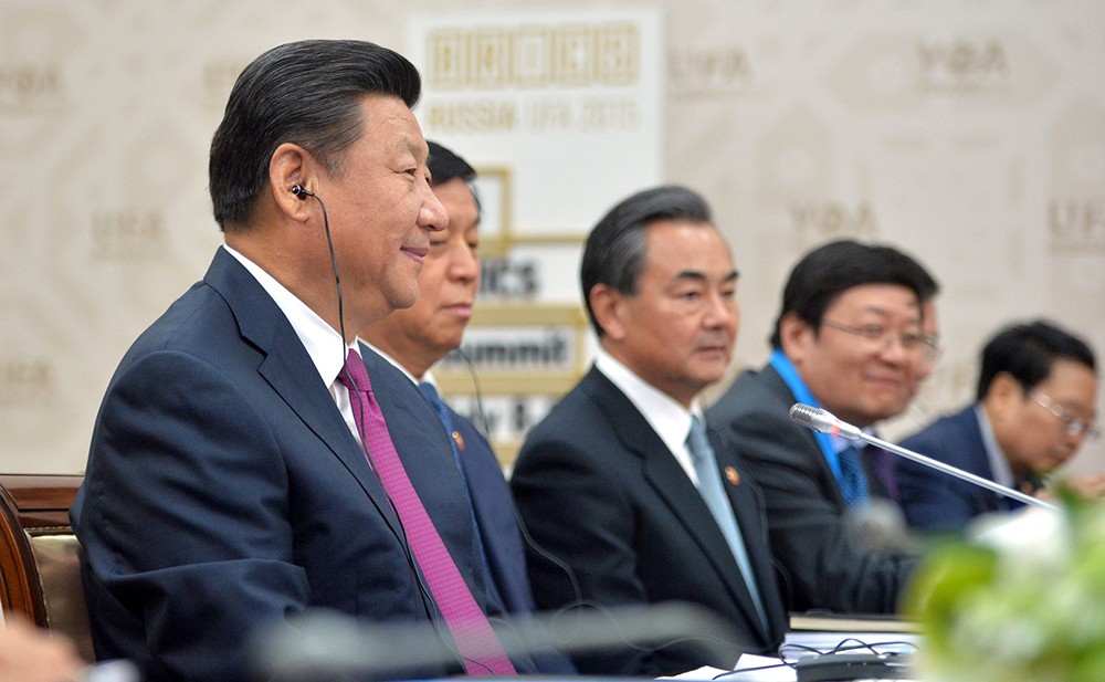 Председатель КНР Си Цзиньпин на саммите в Уфе