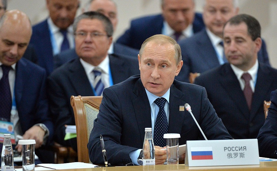 Президент России Владимир Путин на саммите в Уфе