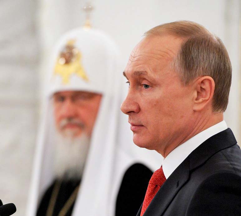 Президент России Владимир Путин и Патриарх Московский и всея Руси Кирилл