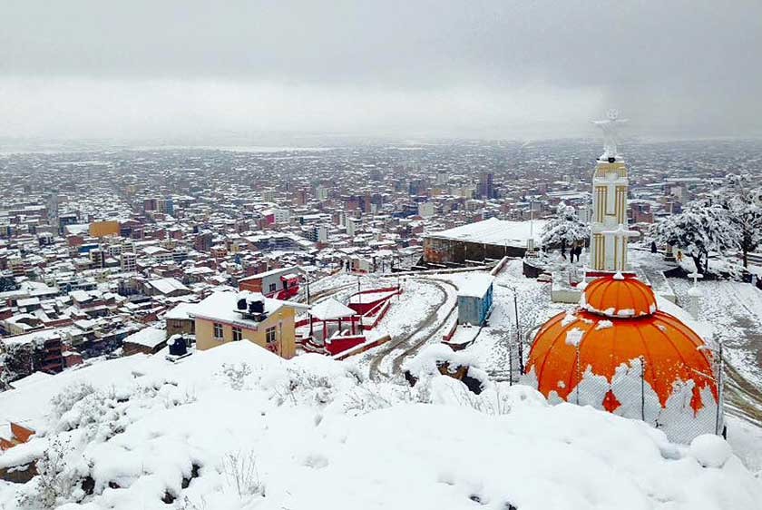 Снегопад в Боливии