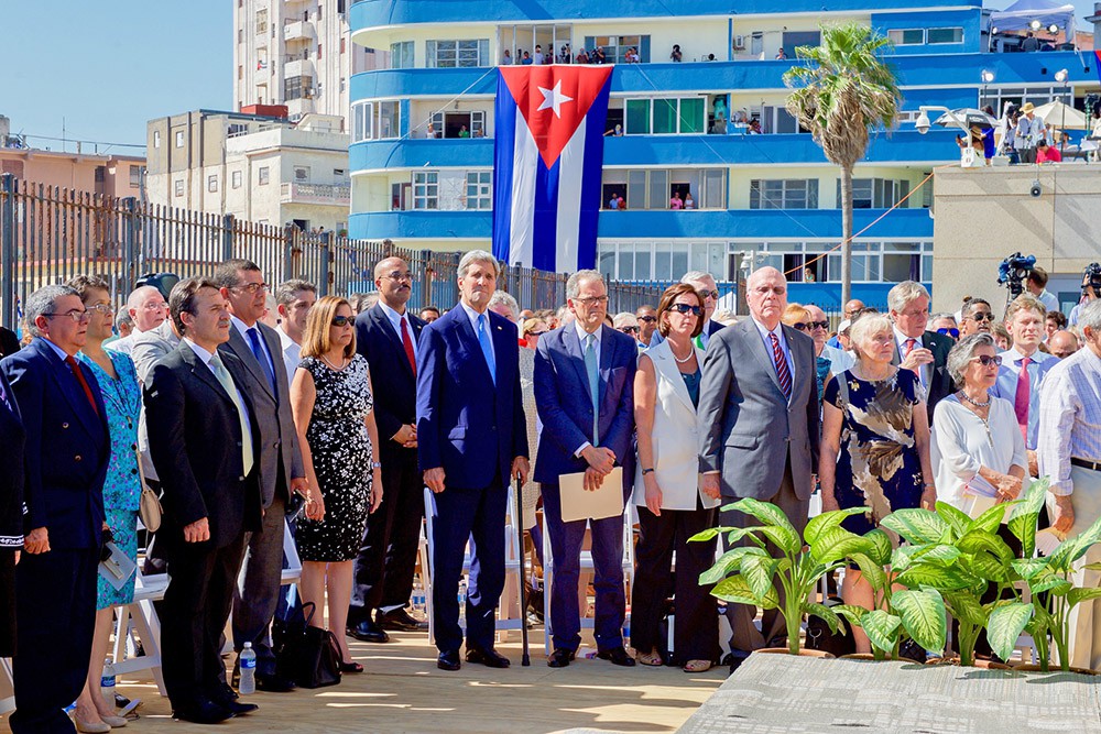 Госсекретарь Джон Керри на открытии посольства США на Кубе