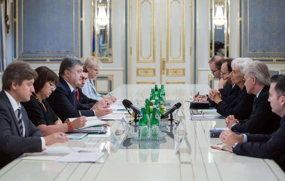 Встреча главы МВФ Кристин Лагард и президент Украины Пётра Порошенко