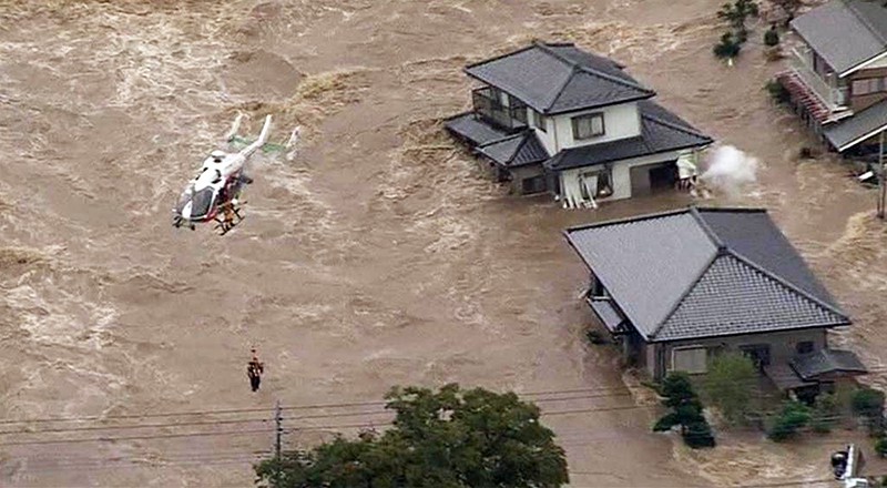 Последствие тайфуна в Японии