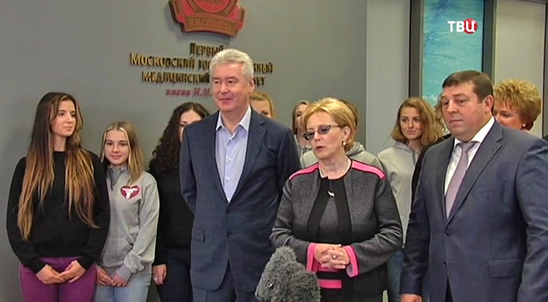 Мэр Москвы Сергей Собянин на открытии нового спортивно-оздоровительного центра