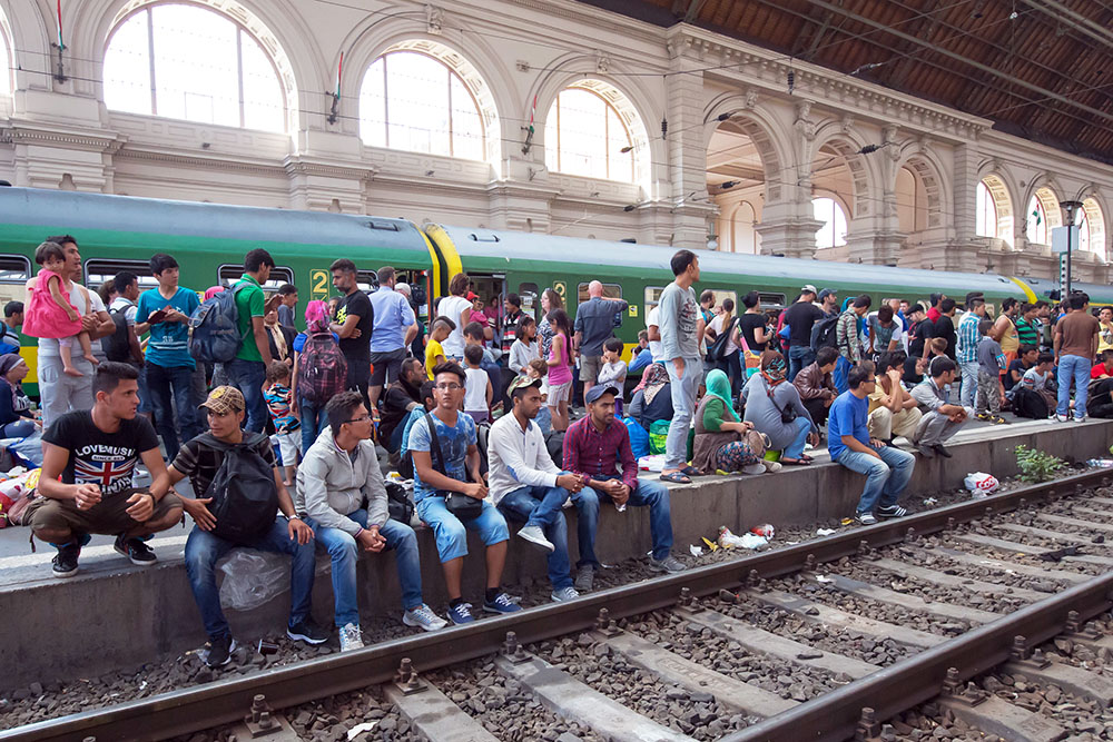 Мигранты на вокзале Будапешта