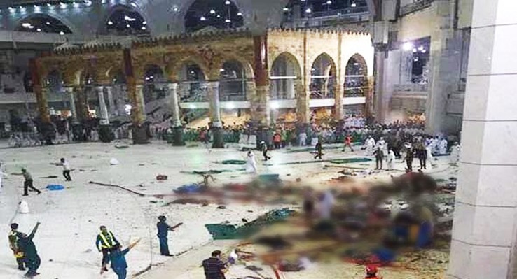 Последствия падения подъёмного крана в мечети в Мекке