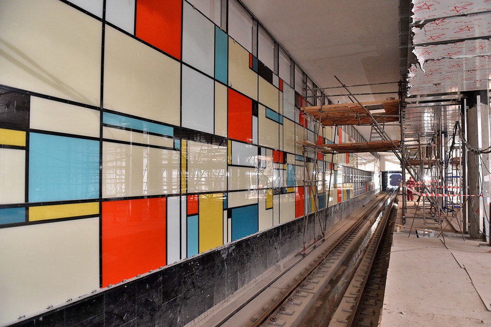Строительство станции метро "Саларьево"