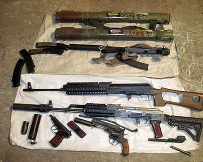 Изъятое нелегальное оружие на Украине