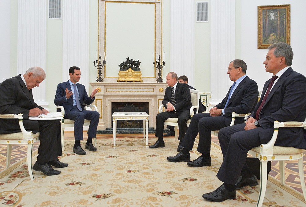 Президент России Владимир Путин и президент Сирии Башар Асад во время встречи в Кремле