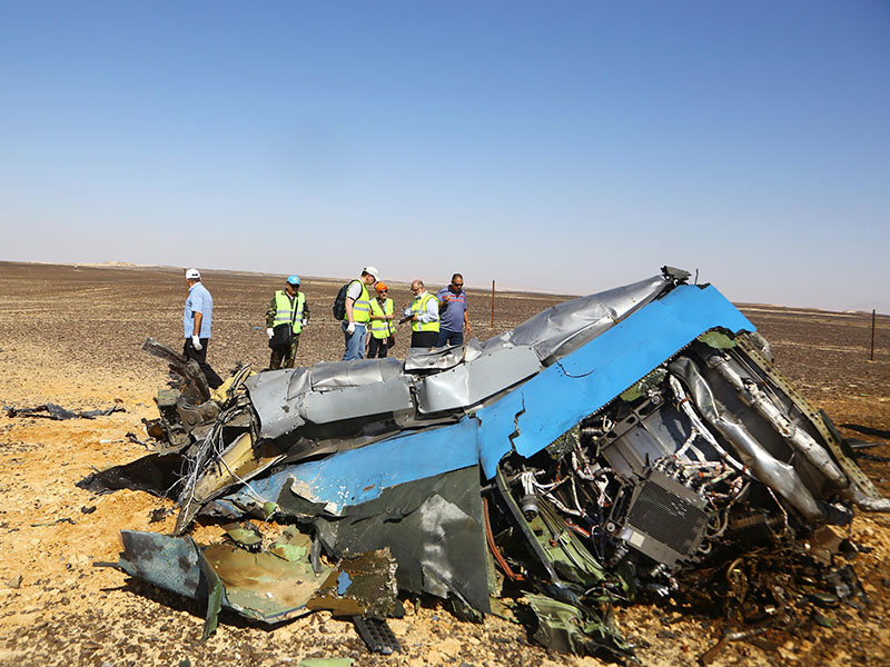 Обломки самолёта A321 на Синайском полуострове