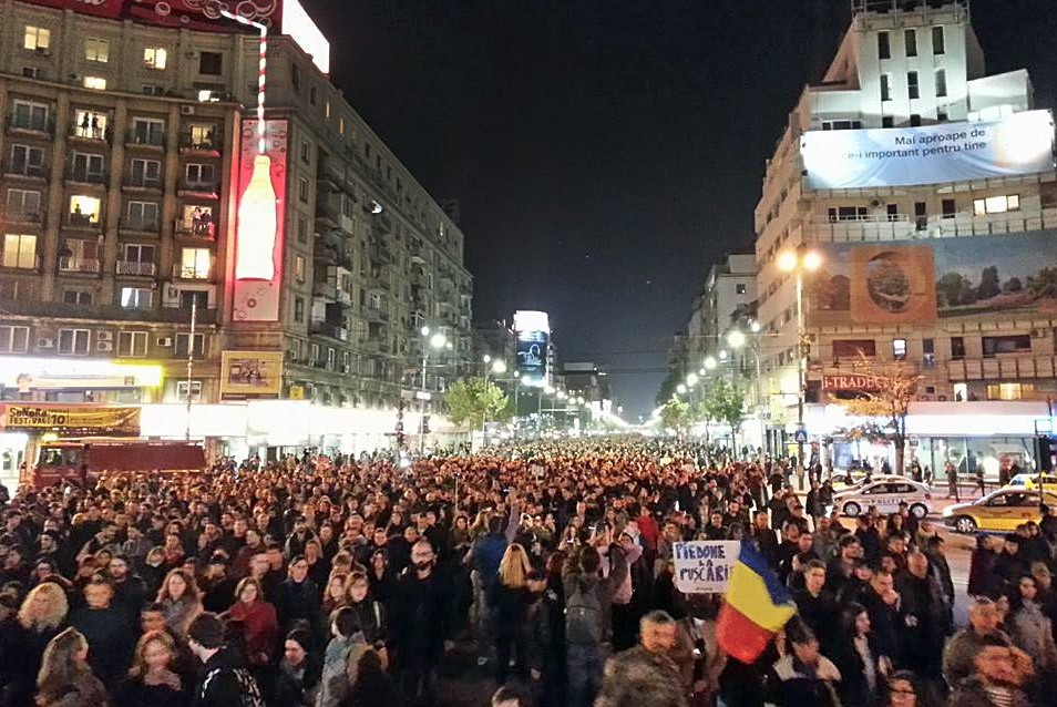 Митинг в Румынии