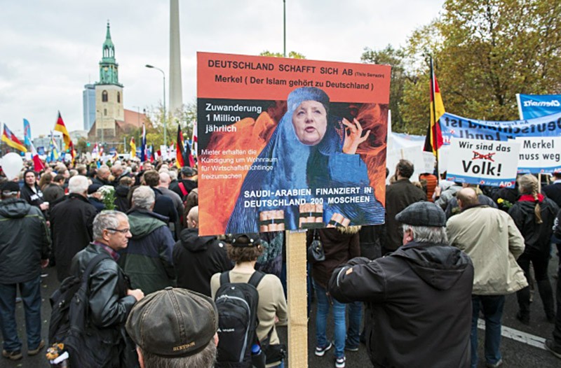 Антимиграционный митинг в Германии