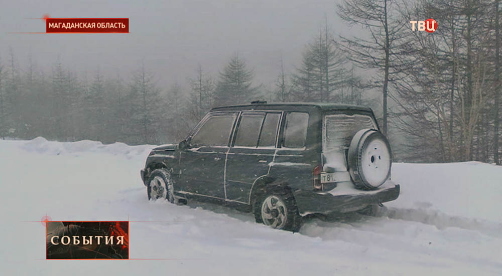 Снег в Магаданской области 