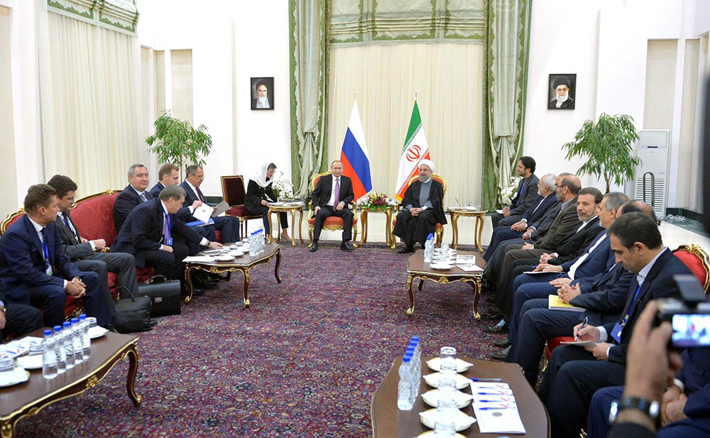 Владимир Путин с Президентом Ирана Хасаном Рухани