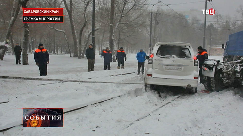 Снегопад в Хабаровском крае