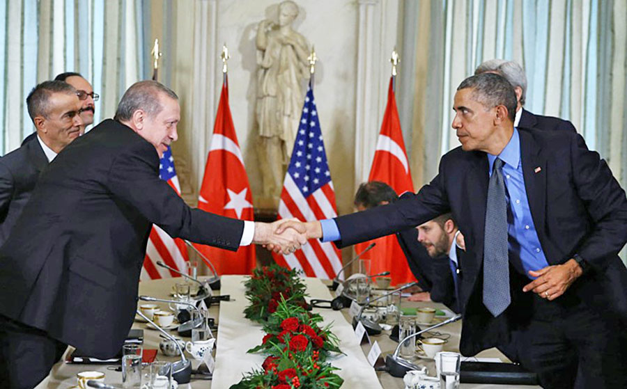 Президент Турции Реджеп Тайип Эрдоган и президент США Барак Обама