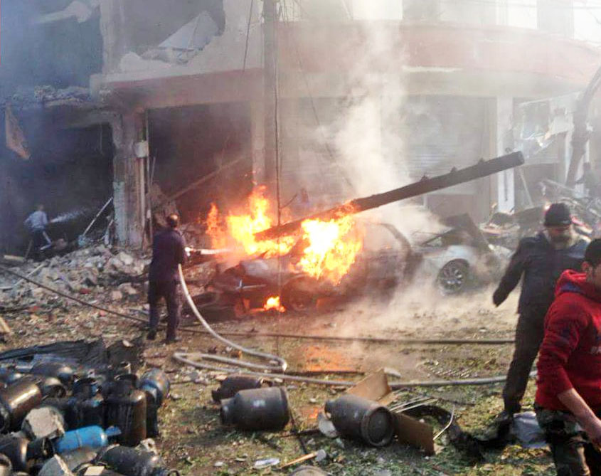 Последствия взрыва в Сирии 