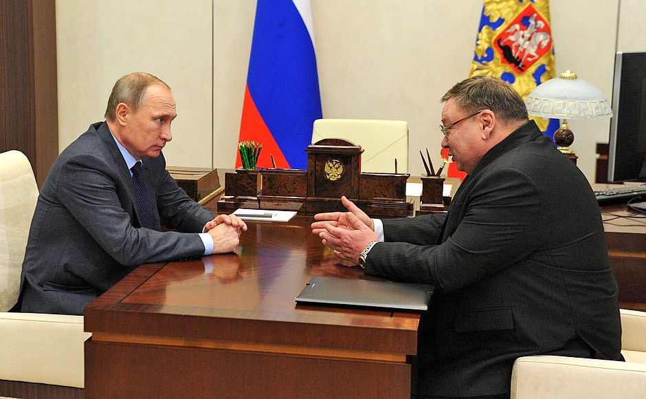 Президент России Владимир Путин и  Павел Коньков