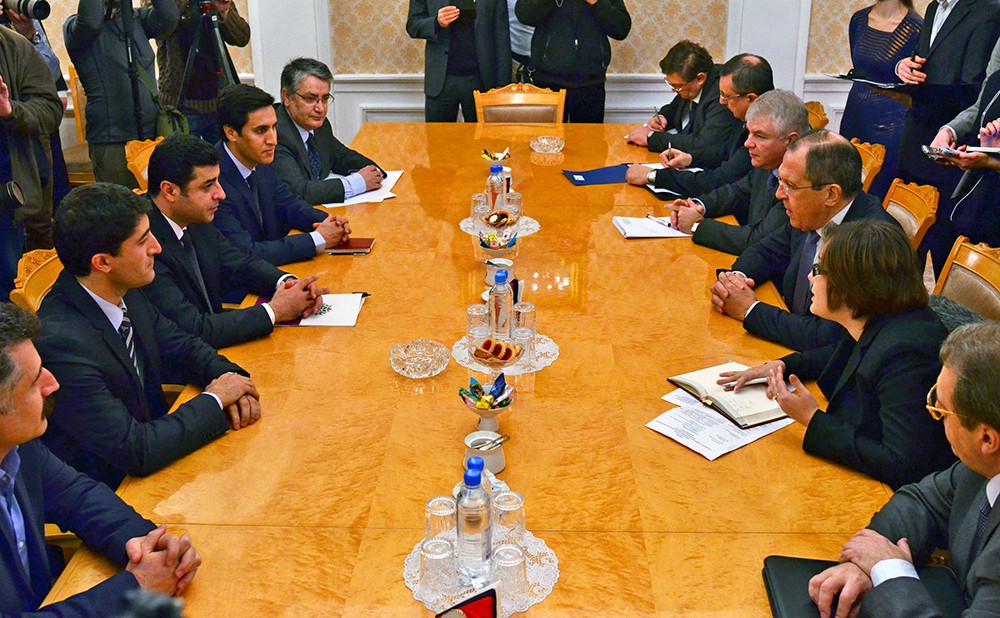 Встреча главы МИД России Сергея Лаврова с председателем турецкой ДПН Сепаратеном Демирташем