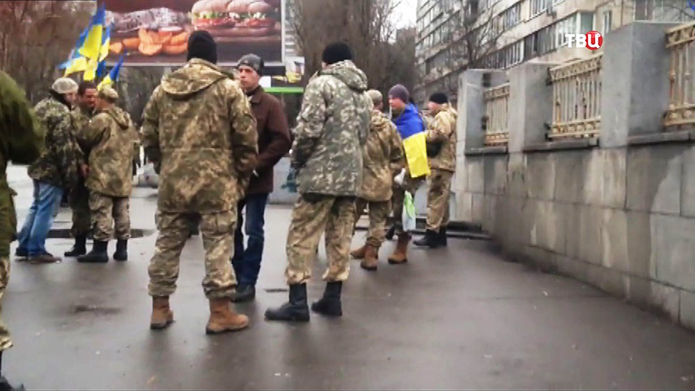 Митинг украинских военных