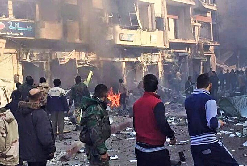 Последствия взрыва в Сирии
