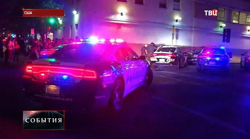 Полиция Далласа на месте происшествия. Техас, США