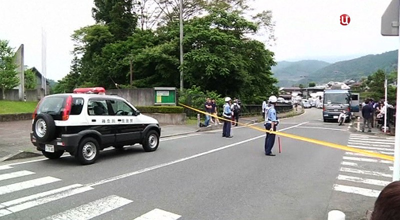 Полиция на месте происшествия в Японии
