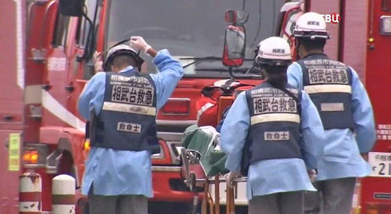Полиция на месте происшествия в Японии