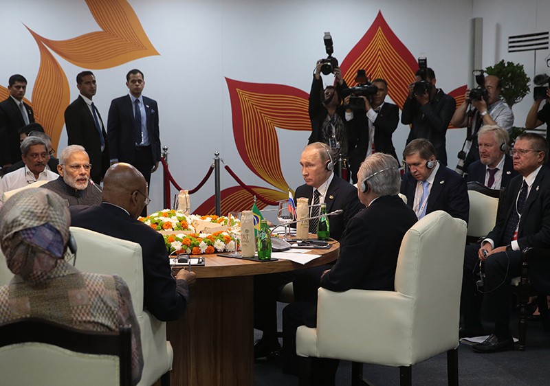 Президент России Владимир Путин на встрече лидеров стран БРИКС