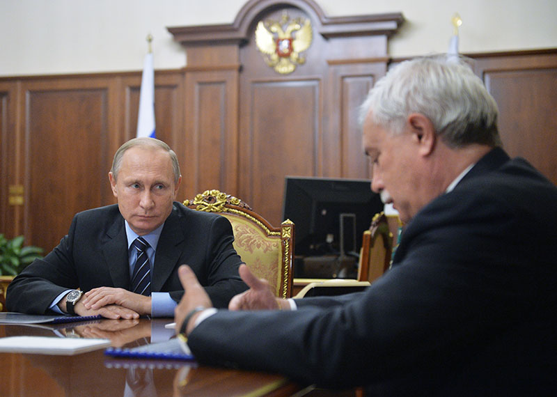 Президент России Владимир Путин и губернатор Санкт-Петербурга Георгий Полтавченко 