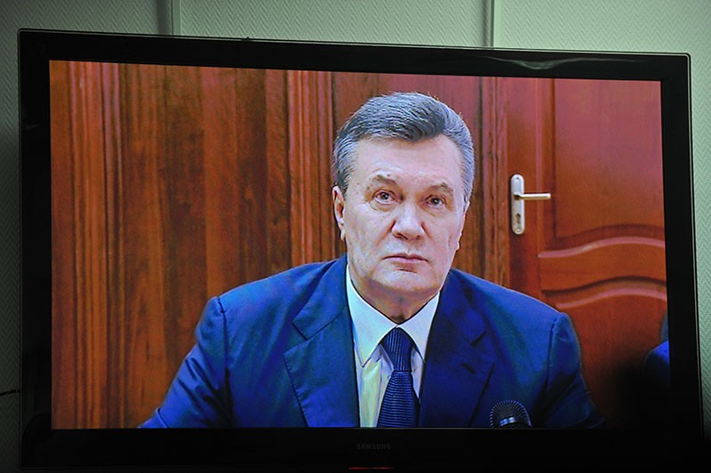 Бывший президент Украины Виктор Янукович во время дачи показаний по видеосвязи в качестве свидетеля по делу о беспорядках в Киеве в феврале 2014 года